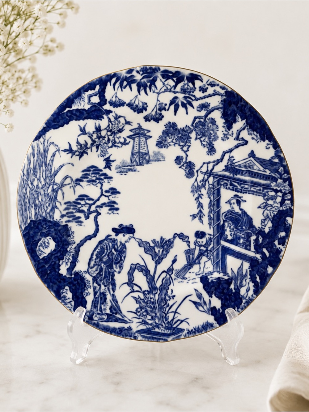 Royal Crown Derby Blue Mikado Salad Plate c1910s-1920s Bone China England